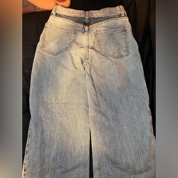 Revice 90's Baby Candy Shop Candy Stripe Denim Jeans Wide Leg High Waisted Fit - Picture 11 of 13